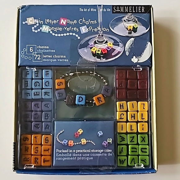 Chain Letter Name Charms (for Wine Glasses) - Picture 3 of 4